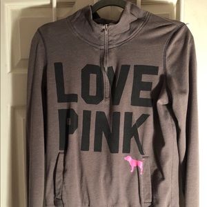 Victoria’s Secret Pink grey quarter zip size M